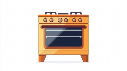 Fototapeta premium Modern Oven Icon Vector for Kitchen Design and Appliances Usage