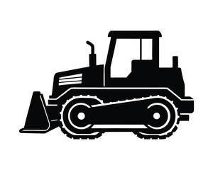bulldozer silhouette vector illustration