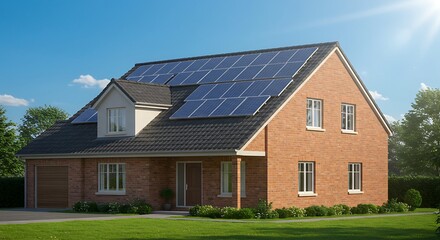 House with Solar Panels