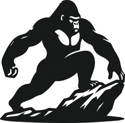 Cool gorilla animal vector silhouette