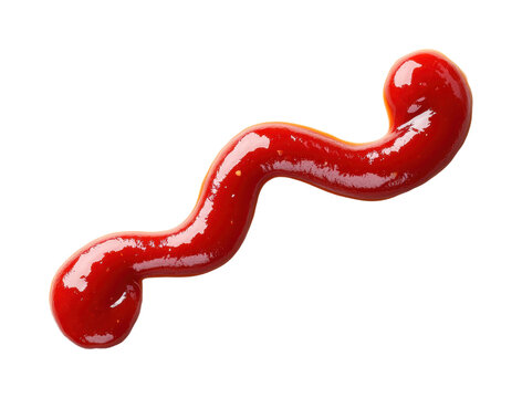 Squirting ketchup action kitchen table food isolated on transparent background