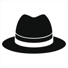  silhouette hat on white background