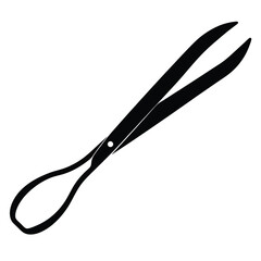 Isolated Black Vector plating tweezers WIith White Background