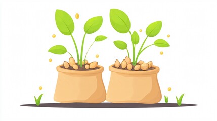 Plant Seeds Packet Vector Isolated Illustration for Gardening and Farming