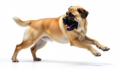 Obraz premium Majestic mastiff, powerful stance, white background, large, white