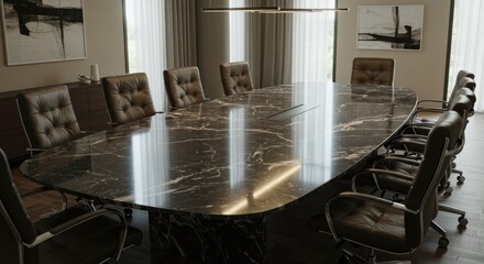 Luxury boardroom with marble table (Photo)