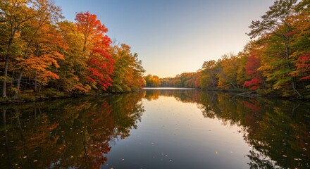 Autumn Lake Scene Photo