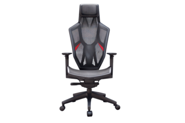 Ergonomic Excellence: Rear View of a Modern Mesh Office Chair Designed for Comfort and Support During Long Hours of Work or Intense Gaming Sessions