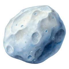 Watercolor Asteroid cut out isolated on transparent background