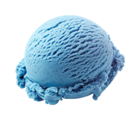 Delicious blue ice cream scoops dessert shop food isolated on transparent background
