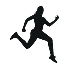 silhouette of a woman jumping
