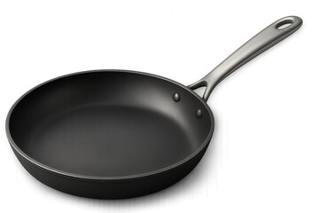 Empty frying pan on transparent background