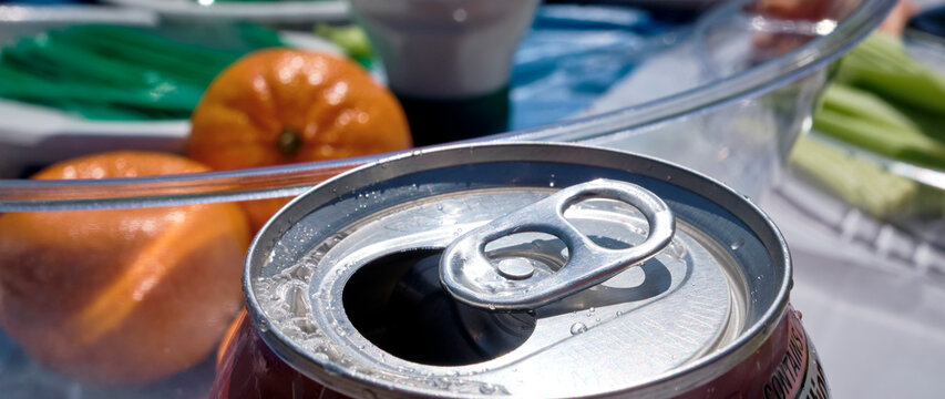  drink, can, aluminum, opener, outside, picnic