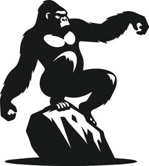 Cool gorilla animal vector silhouette