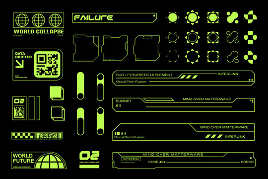 Futuristic HUD interface ui elements