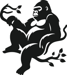 Cool gorilla animal vector silhouette