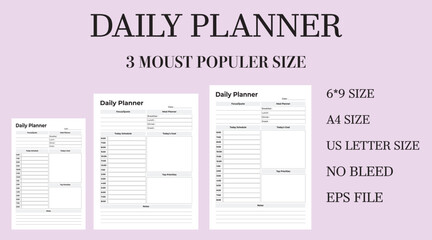 Print, daily, planner, printable, kdp interior, daily planner, today plan, amazon kdp, tracker, journal,