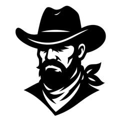 Simple Black Cowboy Logo Illustration for Branding and Design