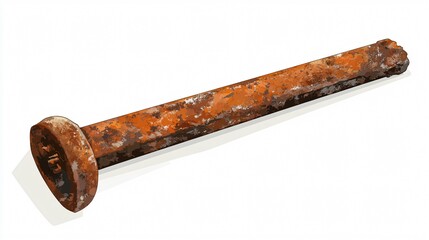 Detailed Rusty Nail Vector Illustration for Design Projects