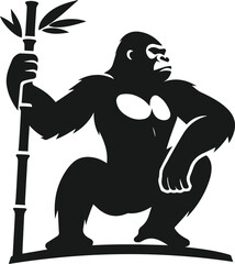 Cool gorilla animal vector silhouette
