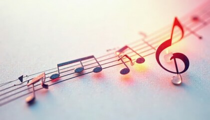 Minimalist musical staff with sharp angles and modern lines forms a sleek and professional design for music presentation, notes, staff