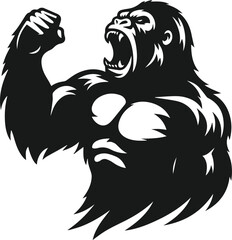 Cool gorilla animal vector silhouette