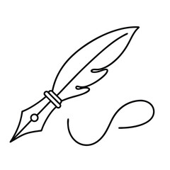 vector illustration of a feather pen