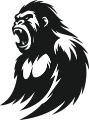 Cool gorilla animal vector silhouette