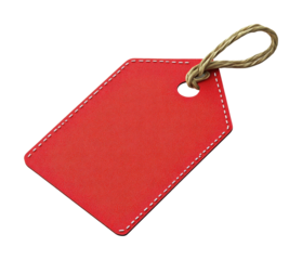 Tagging merchandise red price tag retail store product display isolated on transparent background