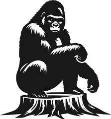 Cool gorilla animal vector silhouette