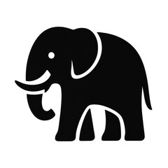 Fototapeta premium Simple Elephant Logo Cutout Design for Minimalist Projects