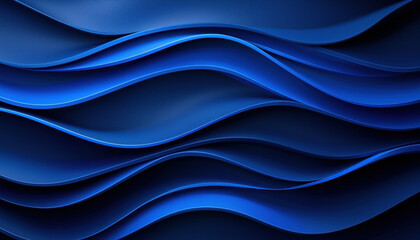 Fototapeta premium Dynamic blue waves create smooth and modern background, evoking sense of calmness