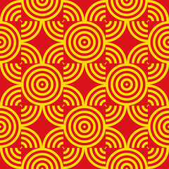 catalonia flag circle pattern. geometric background for decoration. vector illustration