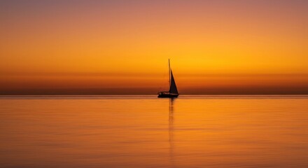 Fototapeta premium Sailboat Silhouette at Sunset - Photo