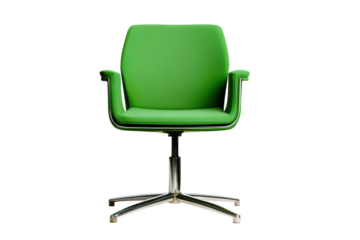 Vibrant Verdant Virtue: A Lush Green Office Chair, Isolated and Ready to Elevate Your Design and Productivity.