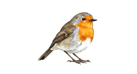 Watercolor robin bird painting detailed wildlife animal illustration for nature designs