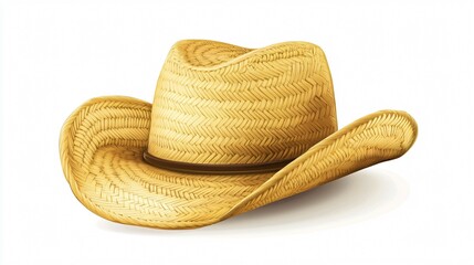 Straw Hat Vector Isolated Illustration for Summer Fashion Trends