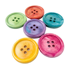 Watercolor Colorful button set isolated on transparent background
