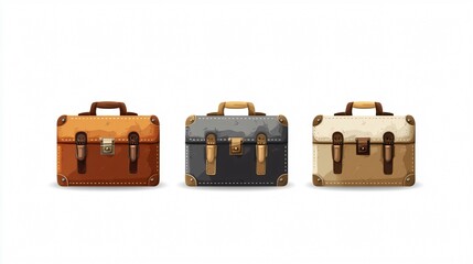 Professional Suitcase Vector Icon Isolated on White Background