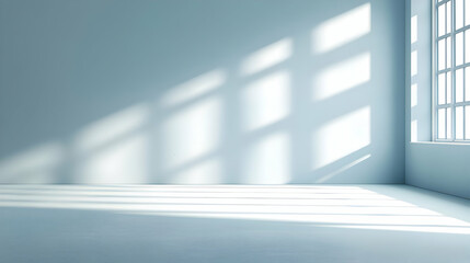 Fototapeta premium Modern Empty Room With Sunlight And Shadows