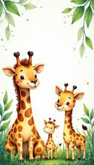 Safari animals watercolor illustration for nursery, nursery, childrens art