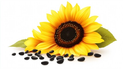 Sunflower Flat Design Vector Illustration for Professional Use