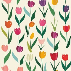 Obraz premium seamless background with tulips