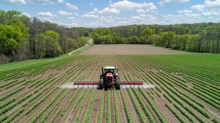 Crops being maintained in soybean farmland