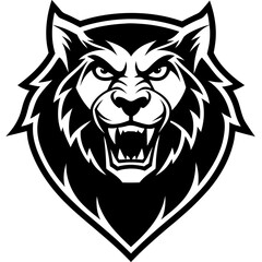 Fototapeta premium This is a bold and fierce animal tattoo mascot logo—perfect for sports teams, clubs, gaming avatars, or merchandise branding.