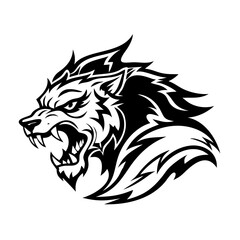 Obraz premium This is a bold and fierce animal tattoo mascot logo—perfect for sports teams, clubs, gaming avatars, or merchandise branding.