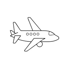Naklejka premium Airplane outline illustration in black and white 