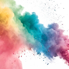 Fototapeta premium Watercolor Floating color powder Dust Photoshop isolated on transparent background