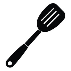 Isolated Black Vector silicone spatula WIith White Background