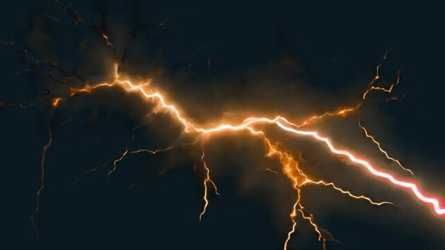 Strong thunder lightning animated overlay, transparent 4K video, alpha channel, ProRes 4444